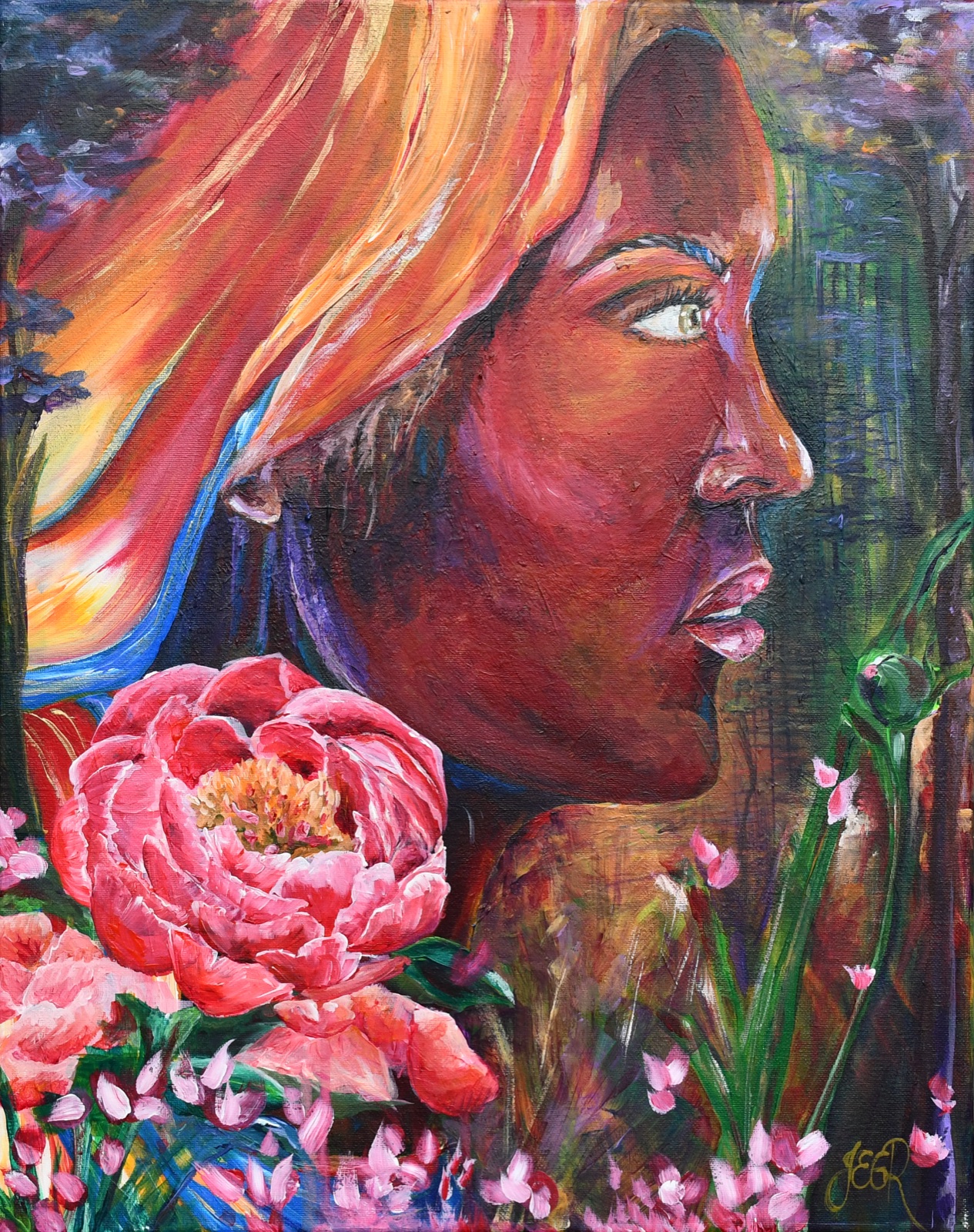 Garden with Peonies